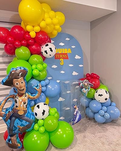 Baolaiballoon 143 Toy Inspired Story Balloon Garland Kit Cow Pattern Printed Blue Yellow Red Green Latex Balloons For Kids Birthday Party thumb #4