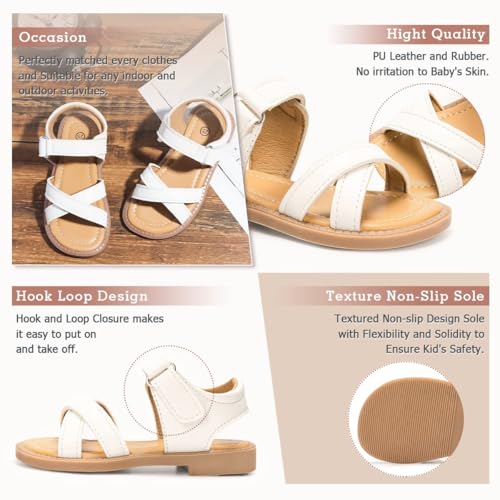 Image of Boys Girls Sandals Open Toe Breathable Princess Non-Slip Flats Summer Beach Lightweight Rubber Sole Sandals (Toddler /Little Kid)