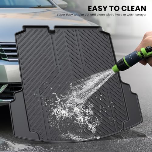 Image of LASFIT Trunk Mat for Volkswagen Jetta 2011-2018, Custom Fit All-Weather TPE Rubber Cargo Mat for VW Jetta Accessories Trunk Liner Cargo Liner, Waterproof, Easy to Clean, Black