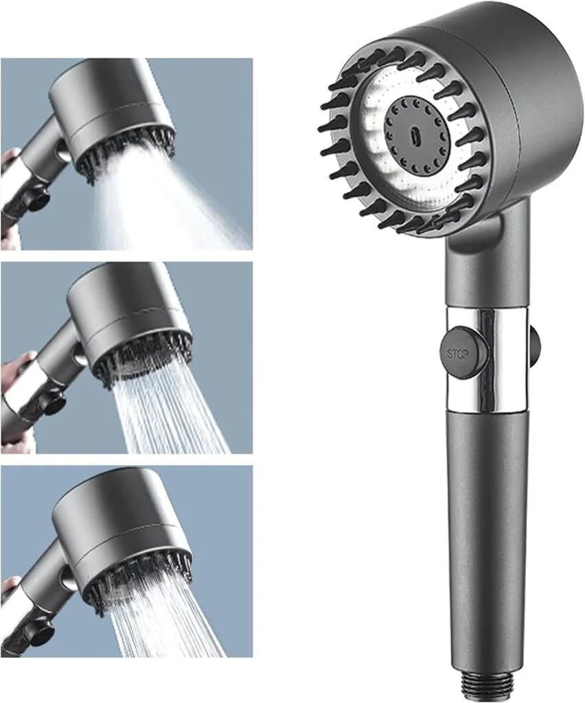 Shrux Head High Pressure Showerhead Portable Filter Rainfall Faucet Tap Bathroom Bath Accessory | Handheld Spray 3 Spray Settings Wall Mounted Home High Pressure Shower Heads | Handheld Shower Head (B0D77QM38Q) Amazon Price History, Amazon Price Tracker