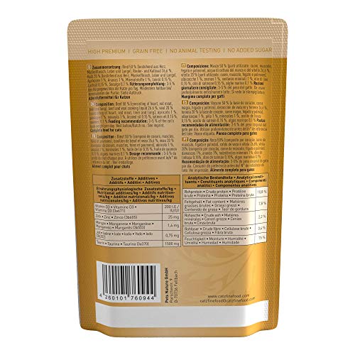 catz finefood N° 7 Rind & Kalb Feinkost Katzenfutter nass, verfeinert mit Aprikose & Ananas, 16 x 85g Beutel