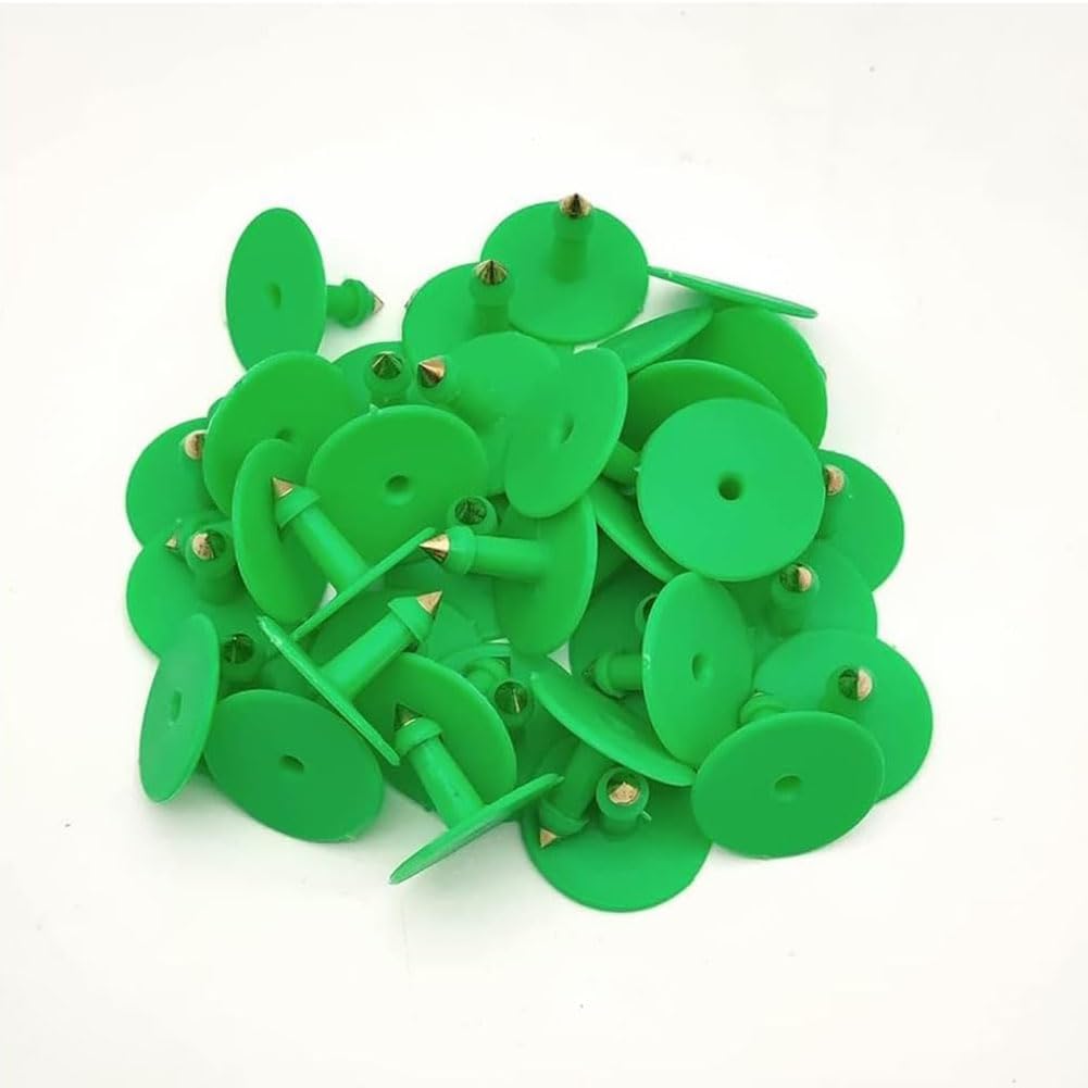 Marchi per bestiame in TPU, Confezione Da 100 Marchi Auricolari for Bestiame 6x7,5 cm Con Penna(Red,100pcs)