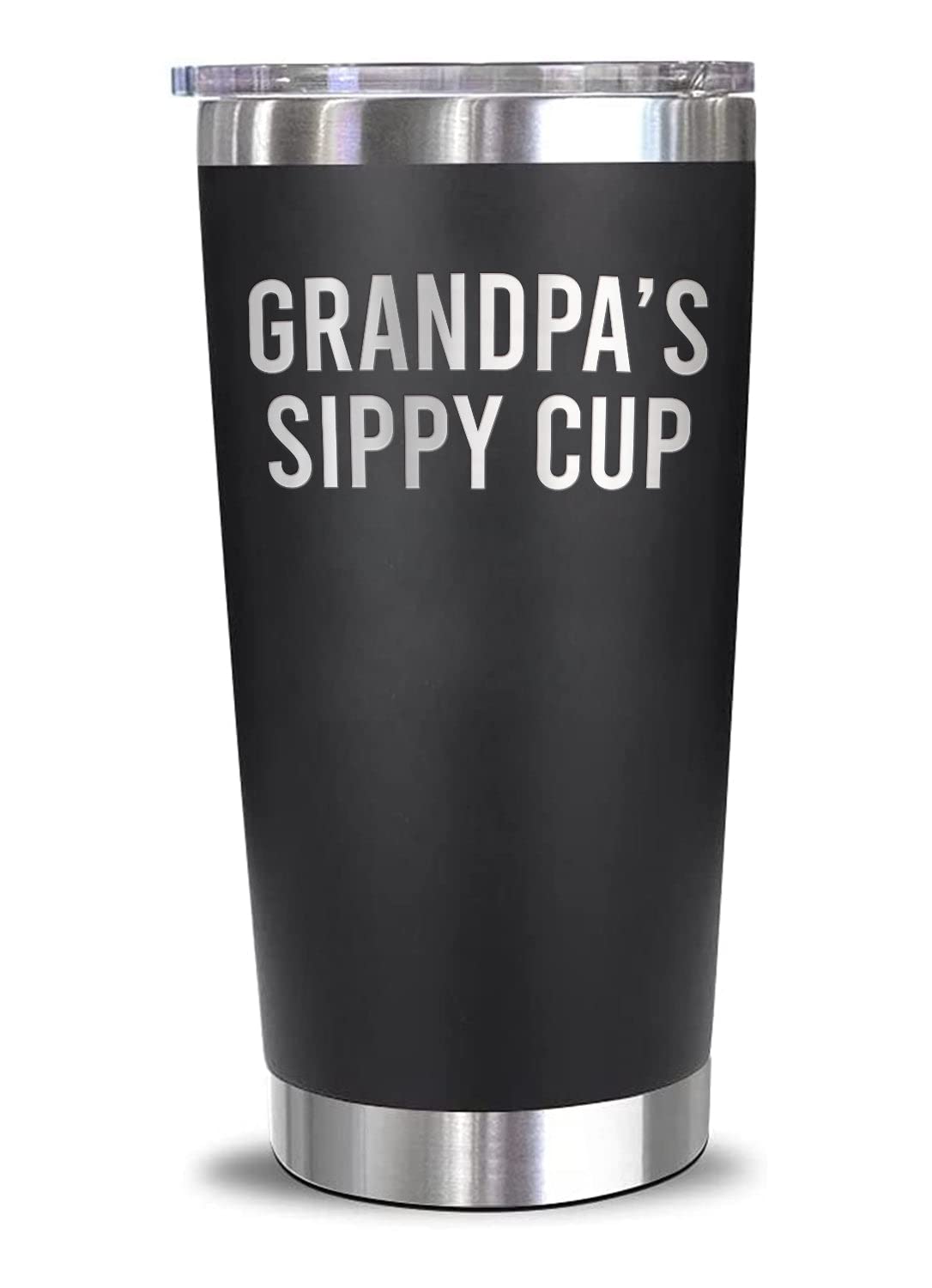 Yanashop88 Grandpa's Sippy Cup Travel Mug Tumbler - 20oz Black Modern Funny Father's Day Tumbler
