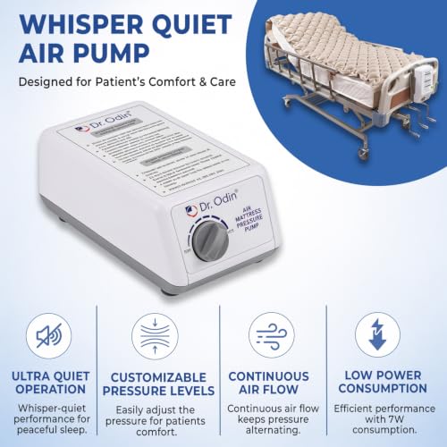 Image of Dr. Odin OAM001 Anti-Decubitus Electric Portable Air Mattress | Back Support, Quick Inflation, Pressure Adjustment | Ideal for Bedridden Patients | 240x100x6, Brown (Large)