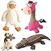 KONKY Juguetes para Perros - 3 Piezas Squeaky Toy Juguetes Duraderos para Cachorros Perro Pequeño Mediano, Chirriante Masticar Juguete de Entrenamiento, Pato, Caballo y Cocodrilo