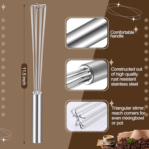 Image of Baderke Espresso Whisk Tool 10.6 inch Mini Whisk for Coffee Stirring, 1 Pack