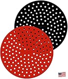 Airware Aeromats Silicone Air Fryer Liners – 9-Inch or 8-Inch Round, USA Designed, Food-Grade | Air Fryer Accessories For GOURMIA, POWER XL, GOWISE USA, ULTREAN, PHILIPS, and More | BPA Free (2-Pack)