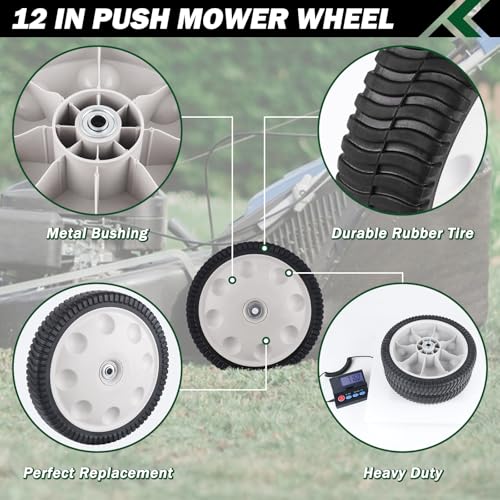 image for CheeMuii 734-04019 Lawn Mower Rear Wheels 2 Pcs 12