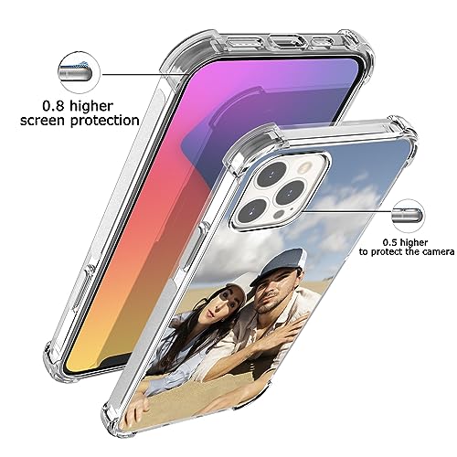 shumei Customized Photo Phone Case for iPhone 15 Pro Max 6.7 inch, Anti-Scratch Soft TPU Clear Cover, Design Your Own Personalized Picture Phone Case