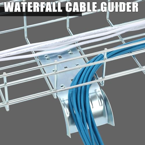 Zonon 4pcs 90 mm Wide Wire Mesh Cable Tray Cable Guider Water Fall Cable Guider Tray Dividing & Cable Routing for Wire Mesh Cable Trays