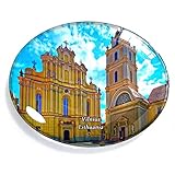 Vilnius Litauen Magnet Kühlschrank Gefrierschrank Magnet Aufkleber Souvenir Dekorationen Oval Kristall Magnet Küche Whiteboard