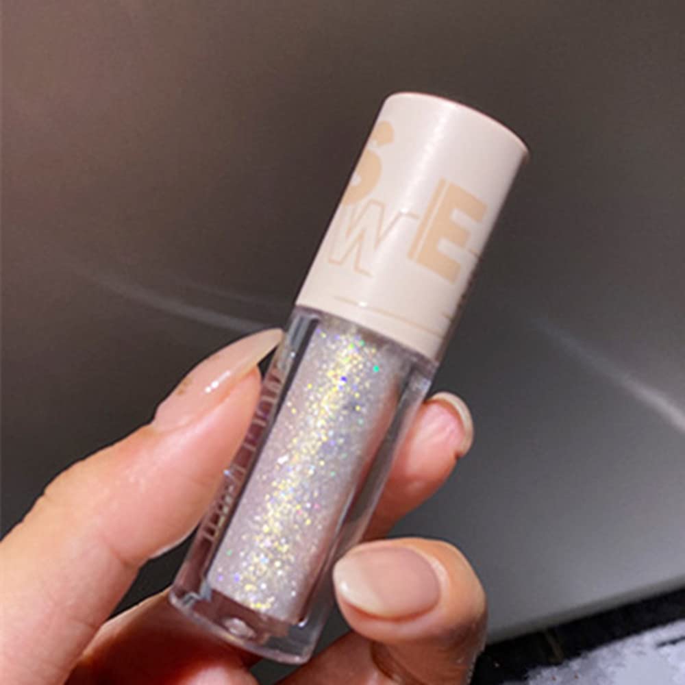Glitter Eyeshadow Makeup,Liquid Glitter Eyeshadow,Glitter Eyeliner Diamond Sparkle Eye Stick,Shimmer and Shine Korean Makeup Glitter Lip Gloss for Women Eye Glitter,05# Golden Glitter, 22 gr