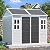 CDCASA 8x6 FT Resin Storage Shed, Waterproof Large Outdoor Shed with Floor & Lockable Door & 2 Windows, Vent, Plastic Tool Shed for Outside, Backyard, Patio, Poolside, Bike, Dove Grey