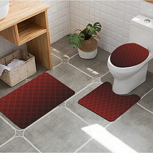 Badezimmer Set, rutschfeste Badematte und WC-Vorleger-Set, Barocke Kunst-Emblem-Figuren im venezianischen Stil…