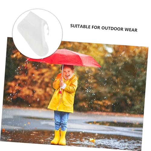 Holibanna par de cubre zapatos antideslizantes impermeables para exterior PVC Blanco XL miniatura 6