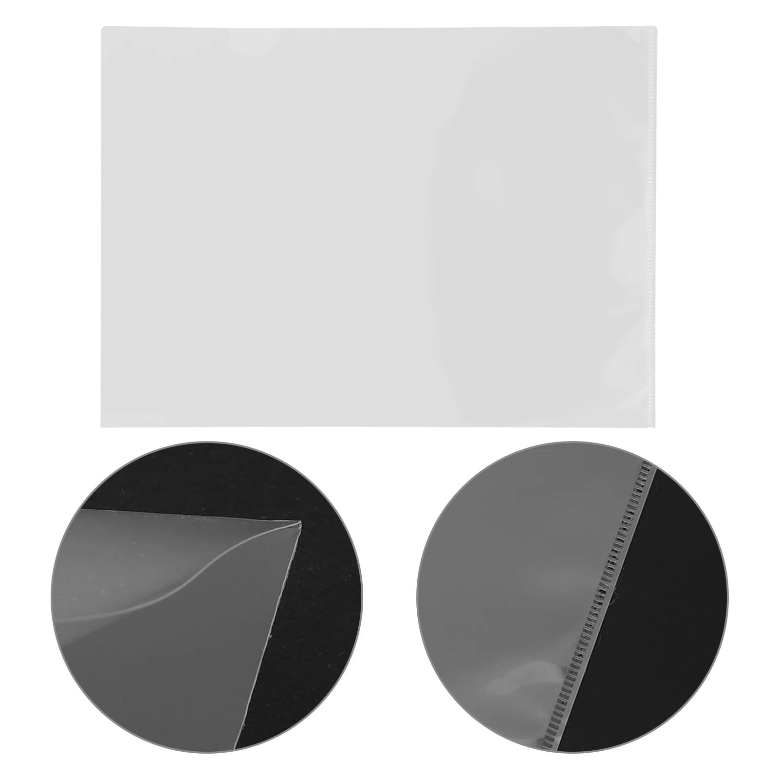 Lot de 100 pochettes transparentes en forme de L en plastique A4 étanches pour le bureau et l'école