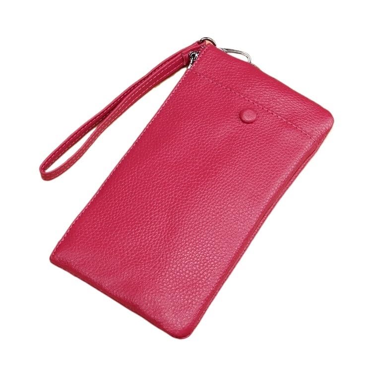 Stylish Men's Leather Crossbody Bag - Slim Multi-Pocket Wallet & Phone Holder With Durable Cowhide(RoseRed)