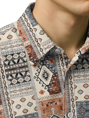 Image of BULLMER Trendy Regular Fit Cotton Blend Printed Casual Half Sleeve Shirt for Men | Stylish Mens Casual Shirts | Shirts for Men