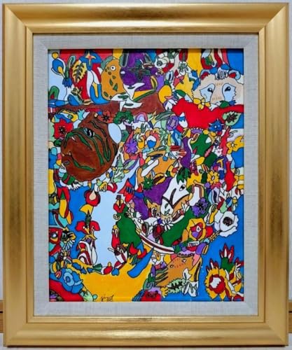 F6号ジミー大西輪手描き作品表裏サイン有油彩アクリル絵画額縁のサムネイル