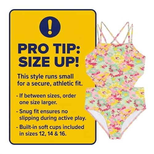 Image of Kanu Surf Girls' Beach Girl Sport Cut-Out One Piece Swimsuit