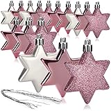 VERSATILIDAD: ¡Ya sea como adorno para el árbol, para la corona o como decoración de mesa, las bolas de Navidad en forma de estrella evocan un ambiente tradicional en cualquier lugar!