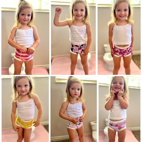 Image of ALVA ALVABABY 6 Packs Potty Training Pants Cotton Absorbent Floral Toilet Training Underwear For Toddler Boys And Girls 2T 3T 4T