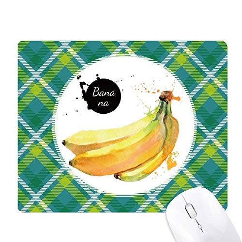 Tapis de souris banane fruits aquarelle vert anti-glisse pour bureau
