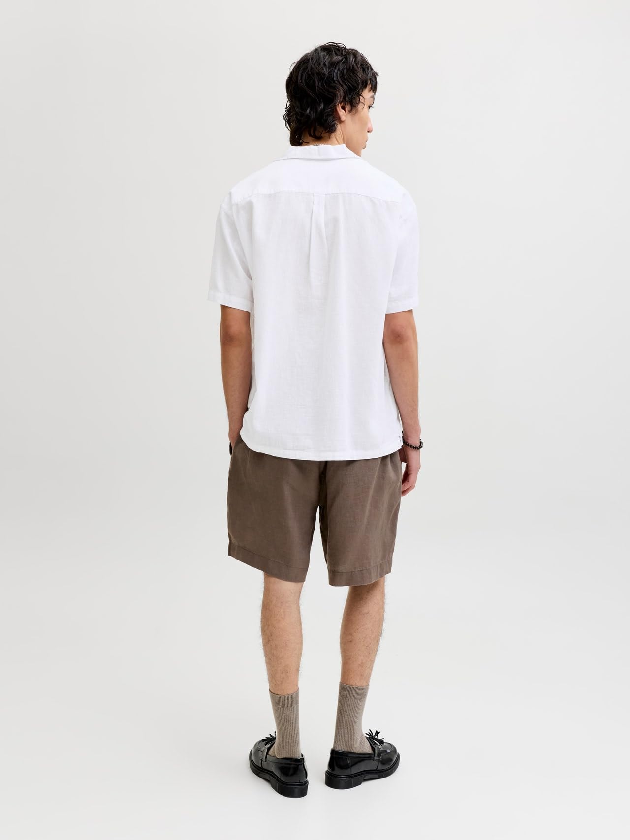 JACK & JONES Shirt Jjesummer Linen Blend Resort-Maglietta SS SN Uomo
