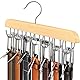 Gürtelhalter Kleiderschrank,1 Stück Holzgürtelhalter mit 14 Metallhaken,Drehbarer Krawattenbügel Platzsparend Gürtel Lagerung Veranstalter Krawattenbügel Holz für Schals,Krawatten,Gürtel,Hosenträger