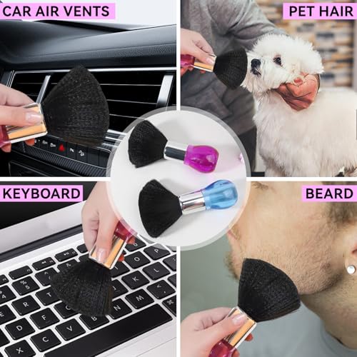 Tomotato Nackenpinsel Friseur Bürste, Portable Salon Haarschneide Pinsel, Professional Barber Neck Duster Brush mit Plastik Griff, für Friseurzubehör Haarschnittentfernung