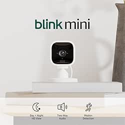 Blink Mini - Compact indoor plug-in smart security camera, 1080p