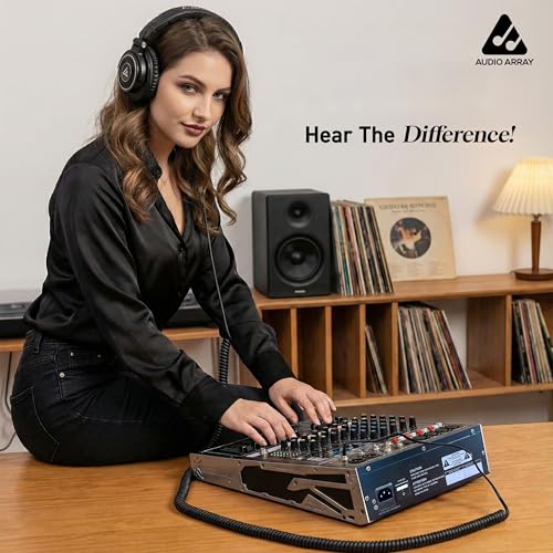 Image of Audio Array AM-Mix6 6-Channel Hybrid USB Audio Mixer with 6 Analog + 2 Digital Inputs, 48kHz /16-Bit, +50dB Mic Gain, PAD Switch, Dual AUX Sends,128 DSP FX, Balanced XLR Main Output, ≥102dB Max SPL