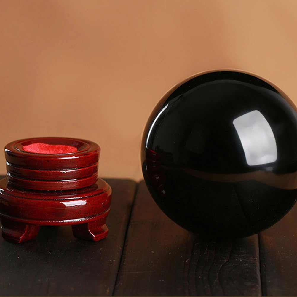 AUOQKQUT Obsidian Crystal Ball Ornaments Living Room Office Entrance Feng Shui Ball,10cm
