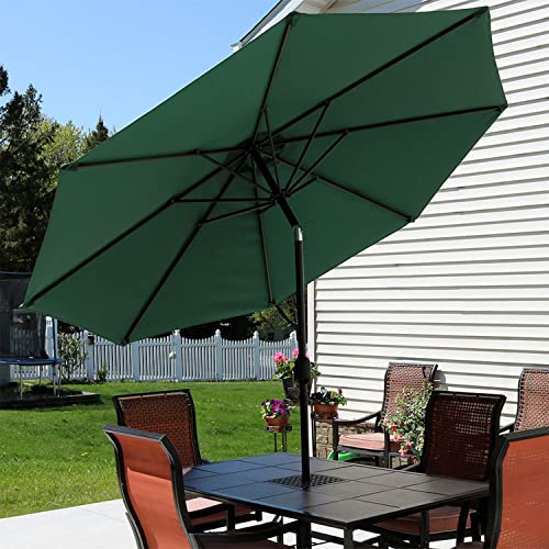 Sunnydaze ECG-182 9-Foot Patio Umbrella - Push-Button Tilt And Crank Handle - Aluminum Pole And Polyester Shade Canopy thumb #3