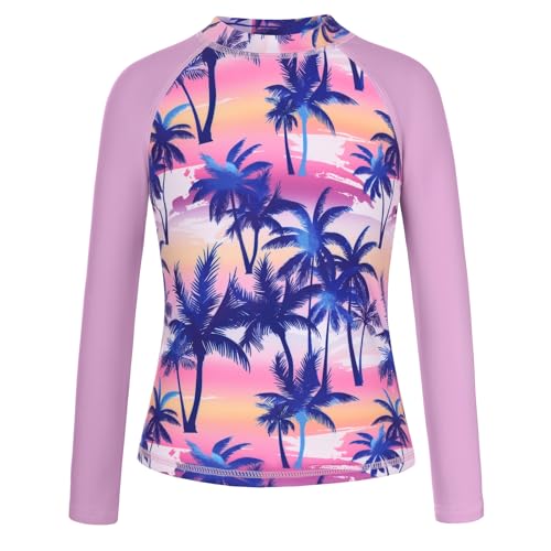 Image of GRACE KARIN Girls Swimsuit Tankini Set Rash Guard Long Sleeve Swimsuit 4 Piece Bathing Suit Swimwear 5-14Y