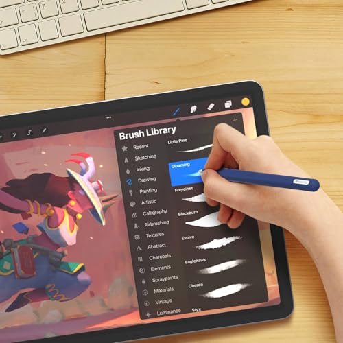 Image of Ultra Thin Protective Pencil Cover for Apple Pencil Pro &Apple Pencil 2nd Gen Silicone Case Sleeve Compatible with Apple Pencil Pro (Dark Blue)