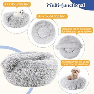   Small-Dog-Bed-Cat-Bed-Dog-Bed-with-Blanket-Plush-Fluffy-Hooded-Dog-Bed-Small-Dog-beds-with-Cover-Cozy-for-Indoor-Cats-Blanket-Dog-Beds-Calm-Anti-nxiety-Dog-Bed-Washable