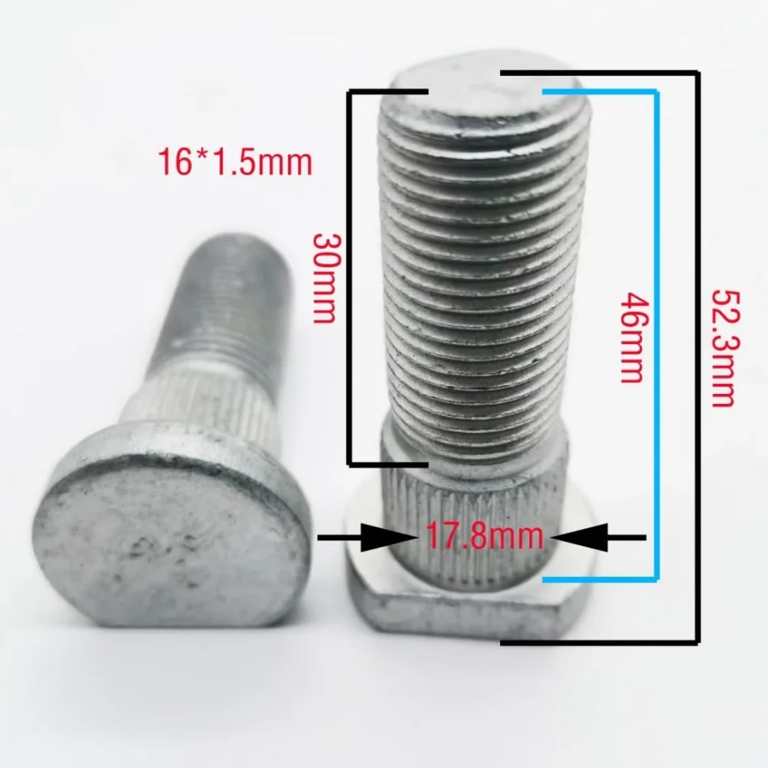 Śruby do Kół dla Ford Classic Transit, 1 szt. Śruba wielowypustowa piasty koła M16x1,5 Średnica wielowypustu 17,8mm Długość 52,3mm Klasa 10,9