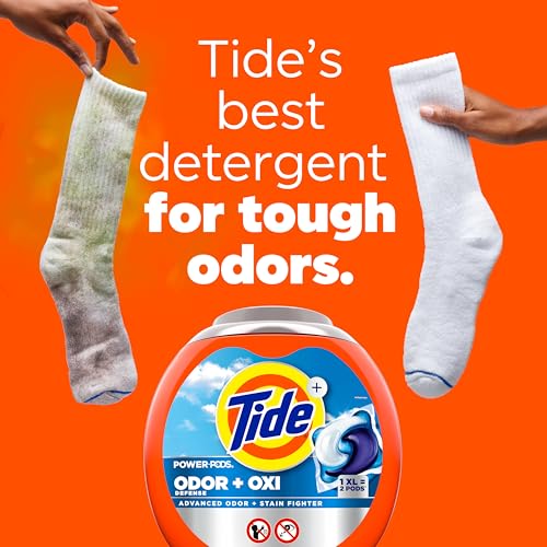 Image of Tide Odor Defense + Oxi Laundry Detergent Pacs, Original Scent, 18 Count, Advanced Odor + Stain Fighter, laudry soap washing detergent pacs