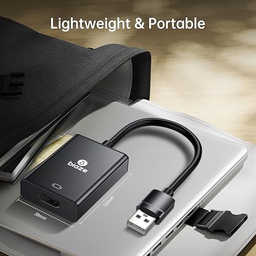Conversor USB a HDMI compatible 4K, para laptops y monitores miniatura 6
