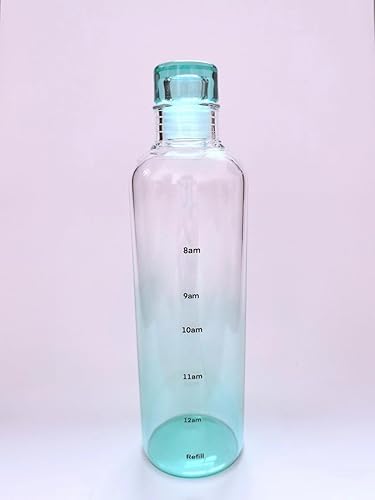 YangStrongHeart Hermosa botella de agua recta transparente de gran capacidad taza de agua portátil Hight vidrio de borosilicato (blanco)