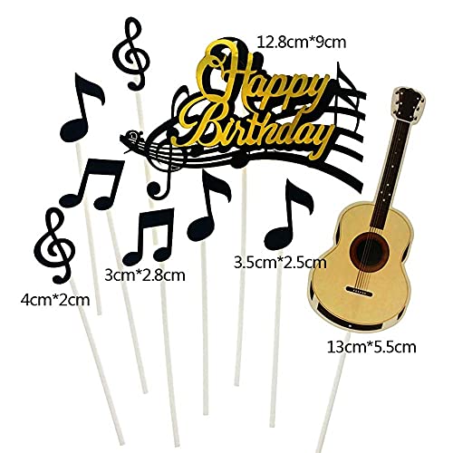 24 Pcs Jevenis Rock Star Cupcake Topper Music Notes Cupcake Toppers Guitar Cake Toppers For Musician Party Baby Shower #TOP5