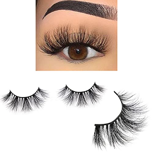 Kisslily 5 Pairs 20mm 3D Long Mink Eyelash Pack Fluffy False Eyelashes Extension Multi Pack Handmade Reusable Criss-cross Dramatic Thick Lash (IM187)