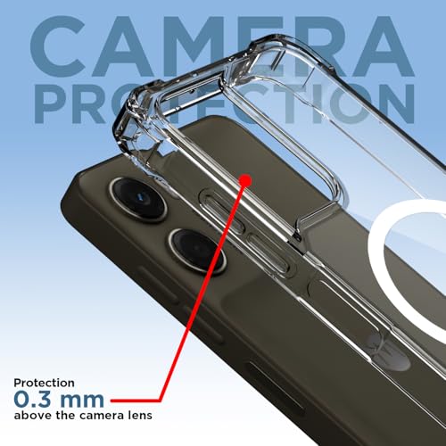 Image of Amazon Basics Back Cover for Motorola Moto G06 Power Mag-Safe Shockproof PC + TPU Protective Case Magnetic Support Bumper Case (Transparent Mag-Safe)