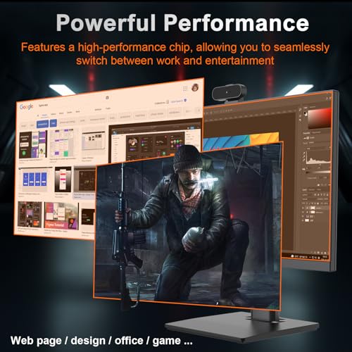 Image of 24 inch All-in-One Desktop Computer PC, FHD Display Monitor i5 Quad-Core Processor, 8GB, 512GB SSD, Dual-Band Wi-Fi, Bluetooth, 6 USB, HDMI, VGA for Office Gaming Home Study