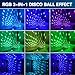 Rechargeable Disco Ball Lights, Mini RGB Party Lights Sound Activated, Strobe Stage Light Perfect for Halloween Christmas Events Birthday Wedding Decorations Home Room Dance Parties