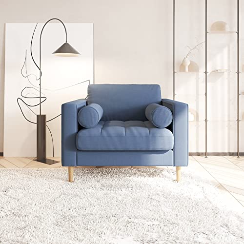 Pelican Essentials Palo Sofa Chair (3.5 feet), Cyan Blue