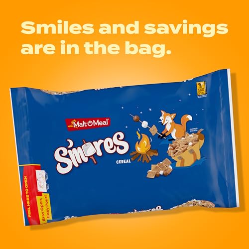 Image of Malt-O-Meal S'mores Breakfast Cereal with Honey Graham Squares, 30 oz Bag