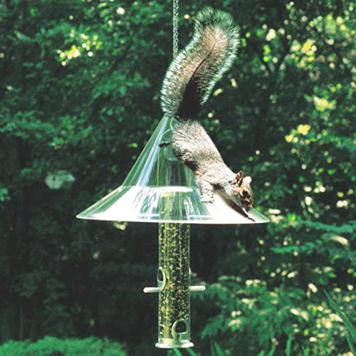 Squirrel Baffle For Protecting Hanging Bird Feeders & Bird Houses, Large 17" Durable Squirrel-Proof Guard, Weather Guard, By Arundale Products (Clear) #TOP4