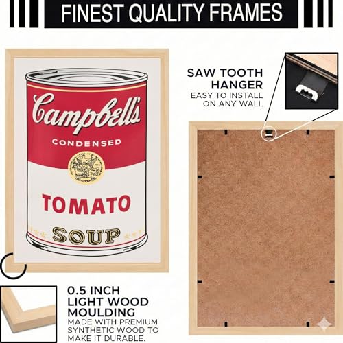 Image of BLINKART Andi Warhole Aesthetic Modern Art Walls With Frame | Natural Wood Texture | Living Room Bedroom Office Wall Decoration | Poster Home Decor Frames Wall Bedroom | 12x8 Inches (D533)